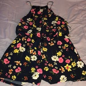 Floral Navy Blue Romper Size L
